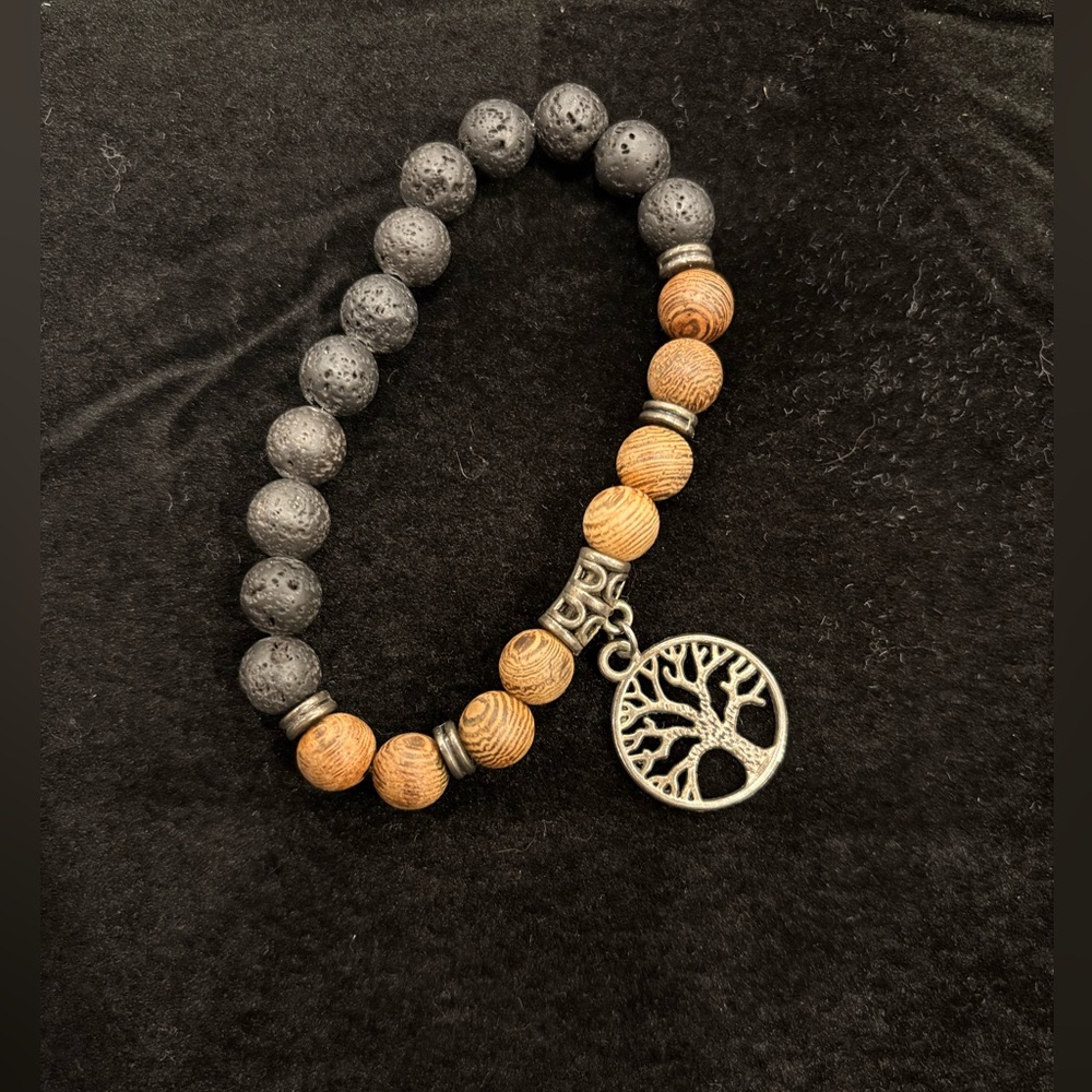 Tree of Life Bracelet with Brown Beads